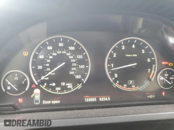 2012 BMW 7 Series 740i with VIN WBAKA4C52CDS99425, listed as a Copart auction lot 46295505 with 133,695 mi miles and Salvage Title. Bid and sale history available at carsss.com. Image 9.