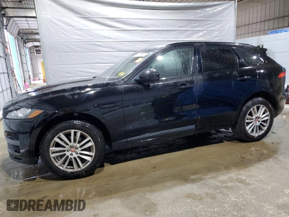 2019 Jaguar F-Pace 25t Prestige with VIN SADCK2FX7KA366367, listed as a Copart auction lot 47633855 with 34,847 mi miles and Salvage title. Bid and sale history available at DreamBid. Image 1.