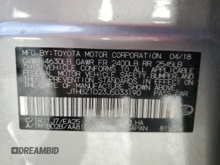 2018 Lexus IS 350 with VIN JTHBZ1D23J5033190, listed as a Copart auction lot 85944844 with 59,754 mi miles and Salvage title. Bid and sale history available at DreamBid. Image 13.