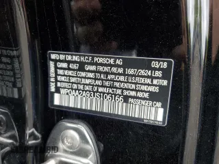 2018 Porsche 911 Carrera with VIN WP0AA2A93JS106166, listed as a Copart auction lot 51105893 with 11,476 mi miles. Bid and sale history available at carsss.com. Image 12.