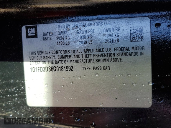 2016 Chevrolet Camaro 2LT z VIN 1G1FD3DS6G0181992, wystawiony jako Copart lot #89315995 z przebiegiem 79 441 mil mil oraz Szkoda całkowita • Salvage title. Historia ofert i sprzedaży dostępna na DreamBid. Obrazek 12.