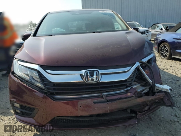 2019 Honda Odyssey EX-L z VIN 5FNRL6H77KB090836, wystawiony jako Copart lot #59514165 z przebiegiem Nie podano mil oraz Szkoda całkowita • Salvage title. Historia ofert i sprzedaży dostępna na DreamBid. Obrazek 5.