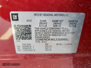 2018 Chevrolet Traverse LT Cloth with VIN 1GNERGKW1JJ108961, listed as a Copart auction lot 53327065 with 118,009 mi miles and Clean Title. Bid and sale history available at carsss.com. Image 13.