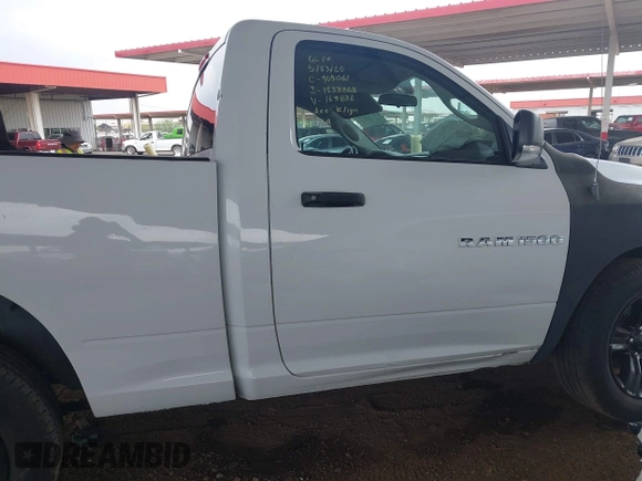 2012 Ram 1500 ST with VIN 3C6JD6AK9CG163832, listed as a IAAI auction lot 42380321 with 171,421 mi miles and . Bid and sale history available at DreamBid. Image 14.