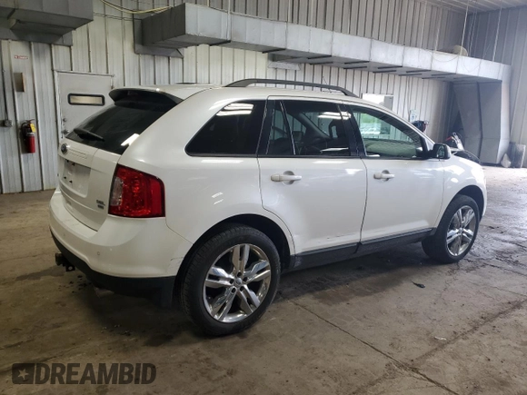 2014 Ford Edge SEL z VIN 2FMDK4JC9EBB53117, wystawiony jako Copart lot #61017115 z przebiegiem 118 071 mil mil oraz Nie do naprawy • Non repairable. Historia ofert i sprzedaży dostępna na DreamBid. Obrazek 3.