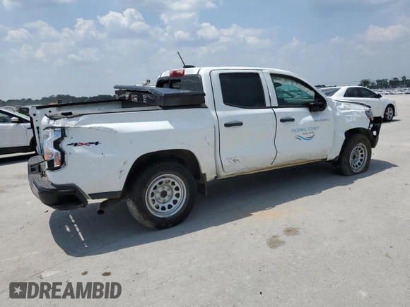 2024 Chevrolet Colorado 4WD Work Truck z VIN 1GCGTBEC6R1124897, wystawiony jako Copart lot #59235665 z przebiegiem 14 521 mil mil oraz Szkoda całkowita • Salvage title. Historia ofert i sprzedaży dostępna na DreamBid. Obrazek 3.