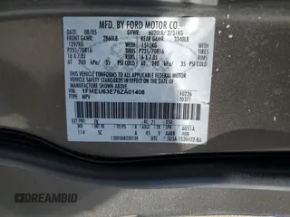 2006 Ford Explorer XLT with VIN 1FMEU63E76ZA01408, listed as a Copart auction lot 58244045 with 98,007 mi miles and Salvage title. Bid and sale history available at DreamBid. Image 13.