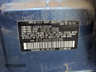2015 Subaru Impreza z VIN JF1GJAA60FG009386, wystawiony jako Copart lot #60679535 z przebiegiem 143 486 mil mil oraz Szkoda całkowita • Salvage title. Historia ofert i sprzedaży dostępna na DreamBid. Obrazek 12.