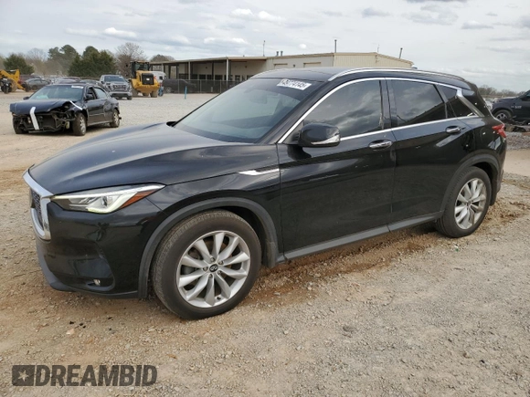 2019 Infiniti QX50 LUXE with VIN 3PCAJ5M12KF112272, listed as a Copart auction lot 49774145 with 83,994 mi miles and Salvage Title. Bid and sale history available at carsss.com. Image 1.