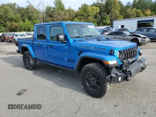 2024 Jeep Gladiator Sport z VIN 1C6HJTAG7RL123052, wystawiony jako Copart lot #79260194 z przebiegiem 2 808 mil mil oraz Szkoda całkowita • Salvage title. Historia ofert i sprzedaży dostępna na DreamBid. Obrazek 4.