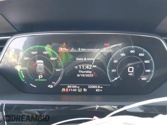 2020 Audi e-tron Sportback Premium Plus with VIN WA12ABGE6LB035499, listed as a IAAI auction lot 42496844 with 64,104 mi miles and . Bid and sale history available at DreamBid. Image 17.