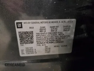 2019 Chevrolet Equinox Premier z VIN 3GNAXYEX6KL195023, wystawiony jako Copart lot #59099375 z przebiegiem 95 586 mil mil oraz Szkoda całkowita • Salvage title. Historia ofert i sprzedaży dostępna na DreamBid. Obrazek 13.