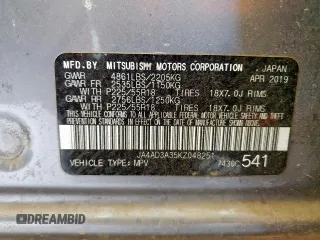 2019 Mitsubishi Outlander SE with VIN JA4AD3A35KZ048251, listed as a Copart auction lot 56799235 with 113,011 mi miles and Clean title. Bid and sale history available at DreamBid. Image 13.