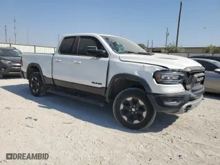 2019 Ram 1500 Rebel with VIN 1C6SRFET6KN841001, listed as a Copart auction lot 72553024 with 0 mi miles and Salvage Title. Bid and sale history available at carsss.com. Image 4.
