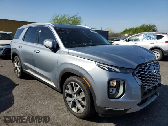 2020 Hyundai Palisade SEL with VIN KM8R34HE8LU076547, listed as a Copart auction lot 52803595 with 61,678 mi miles and Salvage title. Bid and sale history available at DreamBid. Image 4.