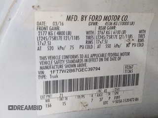 2016 Ford F-250 Lariat z VIN 1FT7W2B67GEC39794, wystawiony jako IAAI lot #41657419 z przebiegiem 270 641 mil mil oraz . Historia ofert i sprzedaży dostępna na DreamBid. Obrazek 9.
