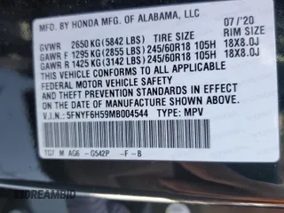 2021 Honda Pilot EX-L with VIN 5FNYF6H59MB004544, listed as a Copart auction lot 49628845 with 50,033 mi miles and Salvage Title. Bid and sale history available at carsss.com. Image 15.