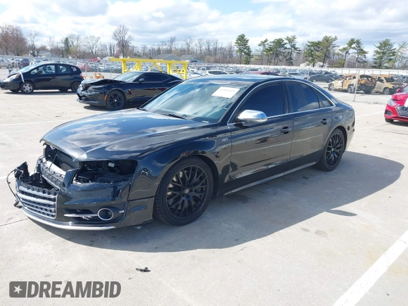 2013 Audi S8 with VIN WAUD2AFD6DN021372, listed as a IAAI auction lot 41983495 with 159,832 mi miles. Bid and sale history available at carsss.com. Image 18.