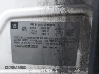 2013 Buick LaCrosse Leather с VIN 1G4GC5GR5DF205559, выставлен на аукционе IAAI как лот 41439362 с пробегом 114 953 миль миль и . История ставок и продаж доступна на DreamBid. Изображение 9.