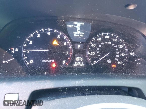 2009 Lexus LS 460 with VIN JTHCL46FX95000898, listed as a Copart auction lot 88355735 with 237,714 mi miles and Salvage title. Bid and sale history available at DreamBid. Image 9.