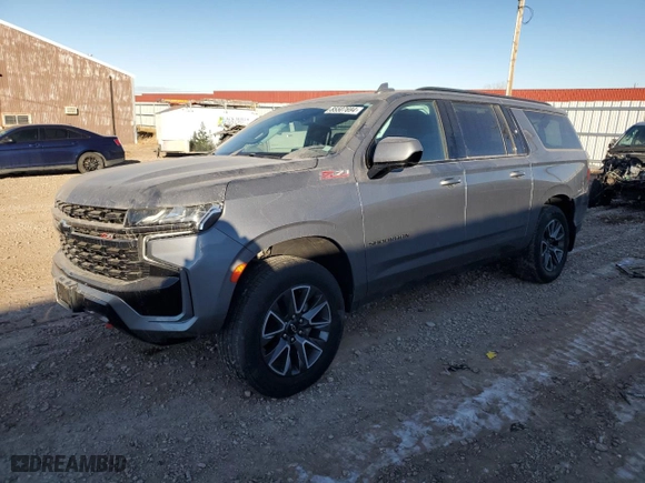 2022 Chevrolet Suburban Z71 with VIN 1GNSKDKD4NR255061, listed as a Copart auction lot 85507694 with 107,856 mi miles and Salvage Title. Bid and sale history available at carsss.com. Image 1.