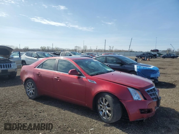 2008 Cadillac CTS AWD with VIN 1G6DT57V780193897, listed as a Copart auction lot 51231425 with 78,585 mi miles and Salvage Title. Bid and sale history available at DreamBid. Image 4.