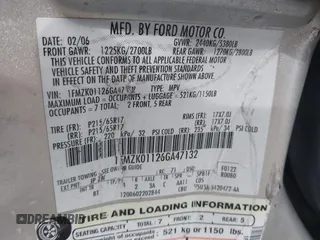 2006 Ford Freestyle SE z VIN 1FMZK01126GA47132, wystawiony jako IAAI lot #42179466 z przebiegiem 139 150 mil mil oraz . Historia ofert i sprzedaży dostępna na DreamBid. Obrazek 9.