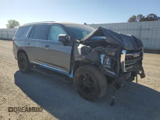 2022 GMC Yukon SLT with VIN 1GKS2BKD0NR115087, listed as a Copart auction lot 64805714 with 43,977 mi miles and Salvage Title. Bid and sale history available at carsss.com. Image 4.