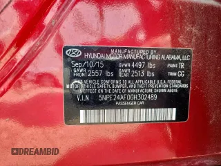 2016 Hyundai Sonata SE z VIN 5NPE24AF0GH302489, wystawiony jako Copart lot #56935185 z przebiegiem 121 767 mil mil oraz Szkoda całkowita • Salvage title. Historia ofert i sprzedaży dostępna na DreamBid. Obrazek 12.