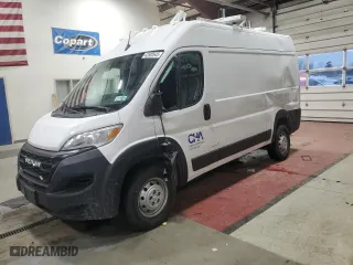 2023 Ram ProMaster Cargo Van with VIN 3C6LRVBG8PE515332, listed as a Copart auction lot 42502645 with 21,263 mi miles and Salvage Title. Bid and sale history available at carsss.com. Image 1.