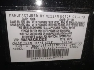 2025 Nissan Kicks S with VIN 3N8AP6BB3SL325334, listed as a IAAI auction lot 41417023 with 2,736 mi miles. Bid and sale history available at carsss.com. Image 9.