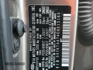 2014 Kia Sorento LX with VIN 5XYKT4A74EG515183, listed as a Copart auction lot 45332975 with 126,082 mi miles and Salvage Title. Bid and sale history available at carsss.com. Image 13.