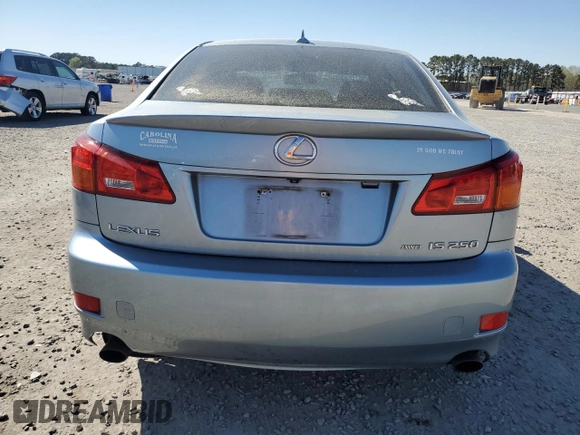 2008 Lexus IS 250 with VIN JTHCK262585022763, listed as a Copart auction lot 50690235 with 216,766 mi miles and Salvage Title. Bid and sale history available at carsss.com. Image 6.