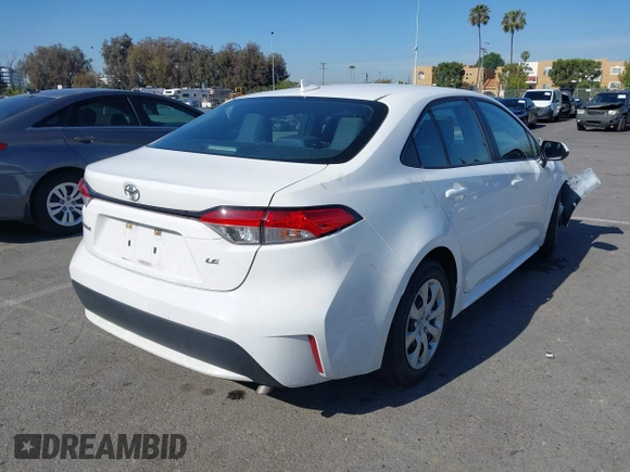 2020 Toyota Corolla LE with VIN 5YFEPRAE4LP012856, listed as a IAAI auction lot 42001953 with Not Provided miles and . Bid and sale history available at DreamBid. Image 4.