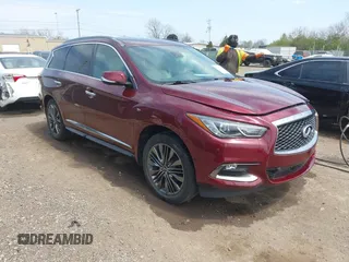 2019 Infiniti QX60 Luxe with VIN 5N1DL0MM5KC515014, listed as a IAAI auction lot 42073879 with 100,566 mi miles and . Bid and sale history available at DreamBid. Image 1.