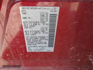 2014 Nissan Pathfinder Platinum with VIN 5N1AR2MM3EC692467, listed as a IAAI auction lot 41343012 with 138,979 mi miles. Bid and sale history available at carsss.com. Image 9.