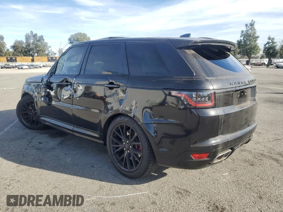 2018 Land Rover Range Rover Sport SVR with VIN SALWZ2SE8JA184175, listed as a Copart auction lot 85798834 with 39,755 mi miles and Salvage Title. Bid and sale history available at carsss.com. Image 2.