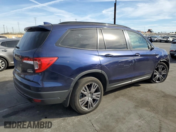 2022 Honda Pilot Sport with VIN 5FNYF6H32NB032847, listed as a Copart auction lot 42511905 with 28,420 mi miles and Salvage Title. Bid and sale history available at carsss.com. Image 3.