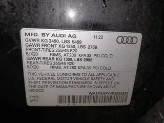 2023 Audi Q5 S line Prestige with VIN WA1FAAFY4P2063959, listed as a IAAI auction lot 41615330 with 38,991 mi miles and . Bid and sale history available at DreamBid. Image 9.