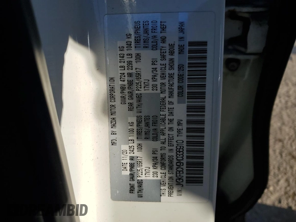 2021 Mazda CX-5 Touring with VIN JM3KFBCM9M0336910, listed as a Copart auction lot 48032275 with 65,515 mi miles and Salvage Title. Bid and sale history available at carsss.com. Image 15.