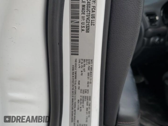 2022 Dodge Durango R/T с VIN 1C4SDJCT0NC213268, выставлен на аукционе Copart как лот 53872215 с пробегом 30 503 миль миль и Списание • Salvage title. История ставок и продаж доступна на DreamBid. Изображение 13.