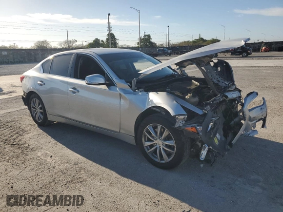 2017 Infiniti Q50 2.0t with VIN JN1CV7AR5HM681574, listed as a Copart auction lot 50114215 with 61,344 mi miles and Salvage Title. Bid and sale history available at carsss.com. Image 4.