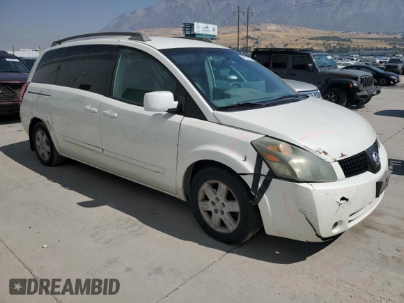 2005 Nissan Quest SL with VIN 5N1BV28U25N102483, listed as a Copart auction lot 69293754 with 0 mi miles and Salvage Title. Bid and sale history available at carsss.com. Image 4.