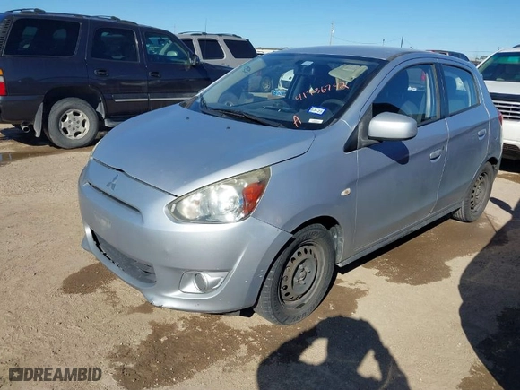 2015 Mitsubishi Mirage DE with VIN ML32A3HJ6FH052931, listed as a IAAI auction lot 41736742 with 267,006 mi miles. Bid and sale history available at carsss.com. Image 2.