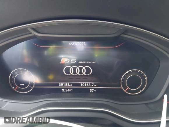 2019 Audi S5 Sportback Premium Plus z VIN WAUB4CF50KA090648, wystawiony jako IAAI lot #42073002 z przebiegiem 39 185 mil mil oraz . Historia ofert i sprzedaży dostępna na DreamBid. Obrazek 7.