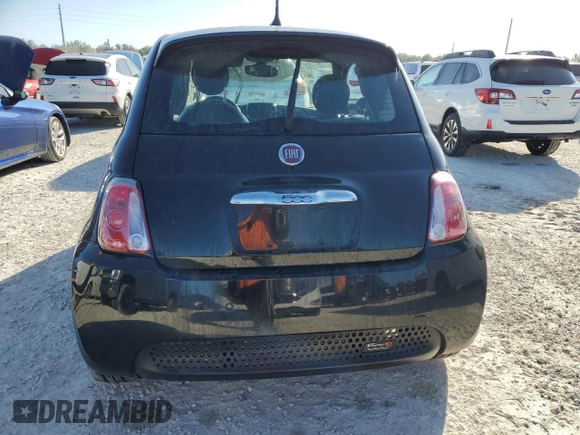 2017 FIAT 500e with VIN 3C3CFFGE0HT625193, listed as a Copart auction lot 77693964 with 0 mi miles and Salvage Title. Bid and sale history available at carsss.com. Image 6.