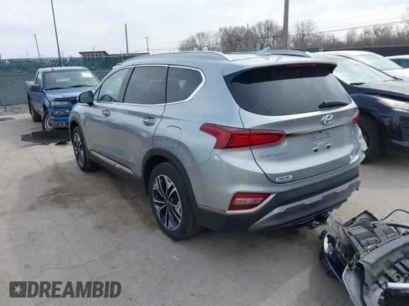 2020 Hyundai Santa Fe Limited with VIN 5NMS5CAA8LH280600, listed as a IAAI auction lot 41801359 with 61,519 mi miles. Bid and sale history available at carsss.com. Image 3.