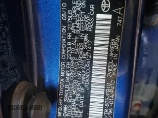 2010 Toyota Prius II with VIN JTDKN3DU9A1271417, listed as a Copart auction lot 55755875 with 208,614 mi miles and Non Repairable. Bid and sale history available at DreamBid. Image 12.