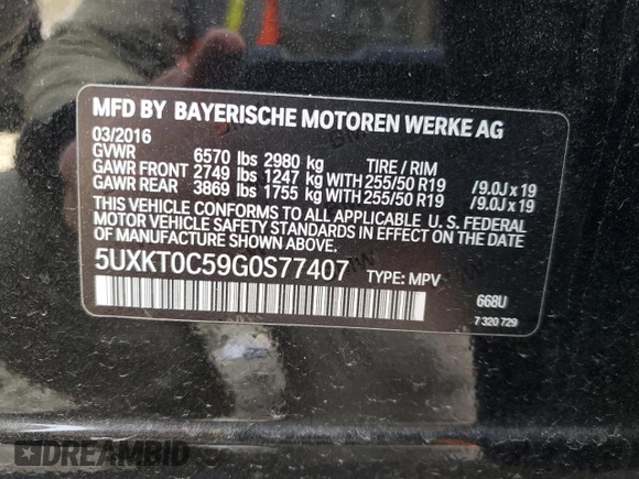 2016 BMW X5 xDrive40e z VIN 5UXKT0C59G0S77407, wystawiony jako Copart lot #50094255 z przebiegiem 93 264 mil mil oraz Szkoda całkowita • Salvage title. Historia ofert i sprzedaży dostępna na DreamBid. Obrazek 15.