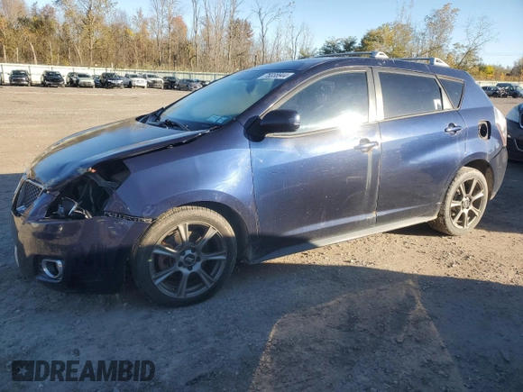 2009 Pontiac Vibe with VIN 5Y2SM67069Z401681, listed as a Copart auction lot 76338944 with 191,368 mi miles and Salvage Title. Bid and sale history available at carsss.com. Image 1.